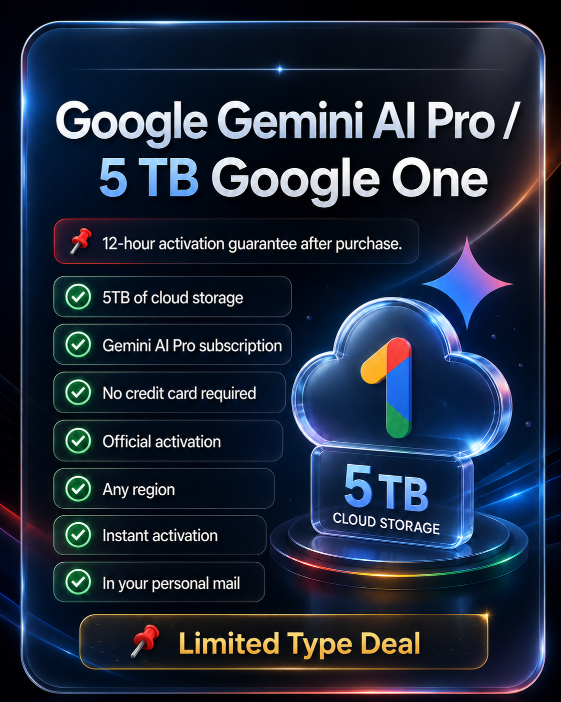 Google Gemini AI PRO (5 TB Storage)